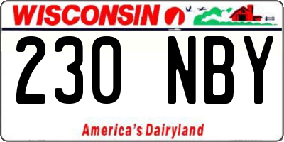 WI license plate 230NBY