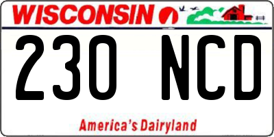WI license plate 230NCD
