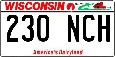 WI license plate 230NCH