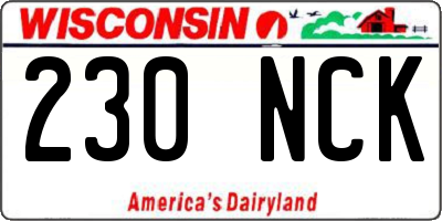 WI license plate 230NCK