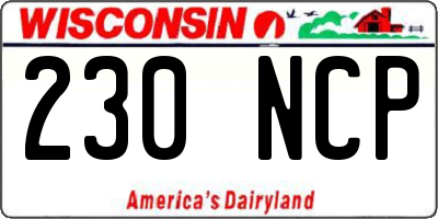 WI license plate 230NCP