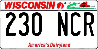 WI license plate 230NCR