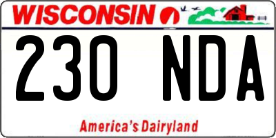 WI license plate 230NDA