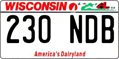 WI license plate 230NDB