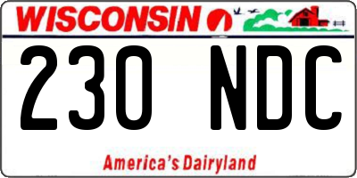 WI license plate 230NDC
