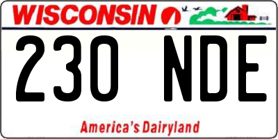 WI license plate 230NDE