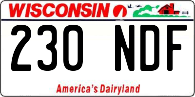 WI license plate 230NDF