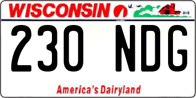 WI license plate 230NDG