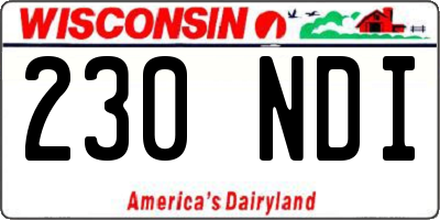 WI license plate 230NDI