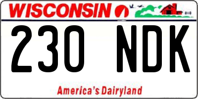 WI license plate 230NDK