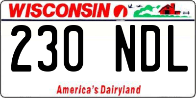 WI license plate 230NDL