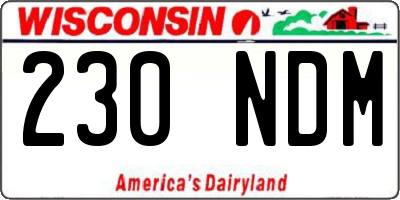 WI license plate 230NDM