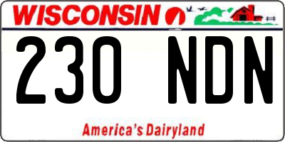 WI license plate 230NDN