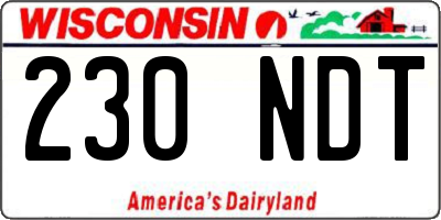 WI license plate 230NDT