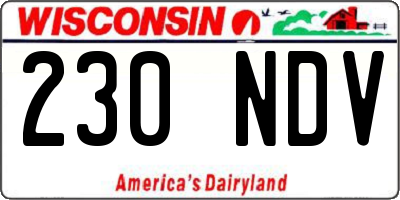 WI license plate 230NDV