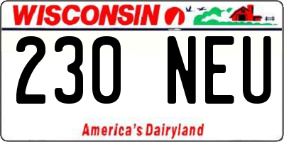 WI license plate 230NEU
