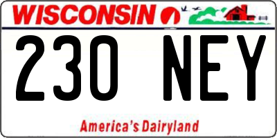 WI license plate 230NEY