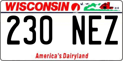 WI license plate 230NEZ