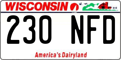 WI license plate 230NFD