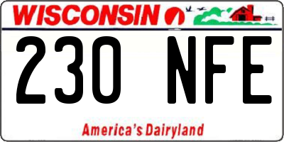 WI license plate 230NFE