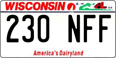 WI license plate 230NFF