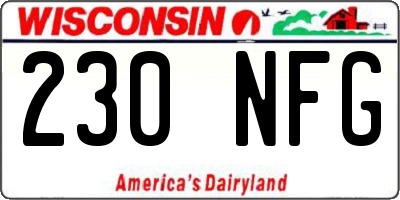 WI license plate 230NFG