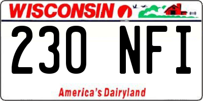 WI license plate 230NFI