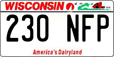 WI license plate 230NFP