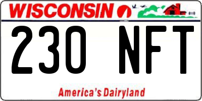 WI license plate 230NFT