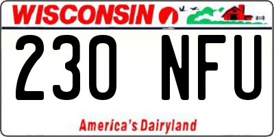 WI license plate 230NFU