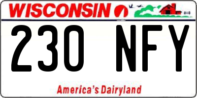 WI license plate 230NFY