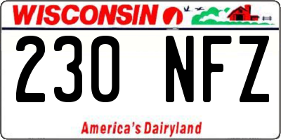 WI license plate 230NFZ