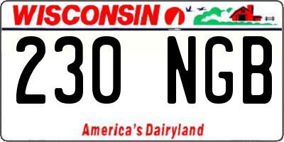 WI license plate 230NGB