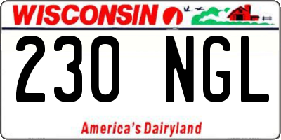 WI license plate 230NGL