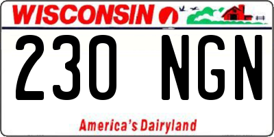 WI license plate 230NGN