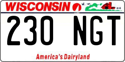 WI license plate 230NGT