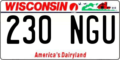 WI license plate 230NGU