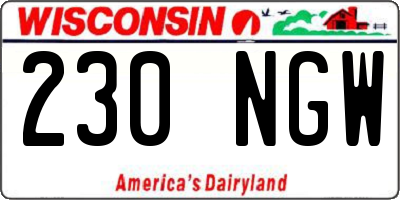 WI license plate 230NGW