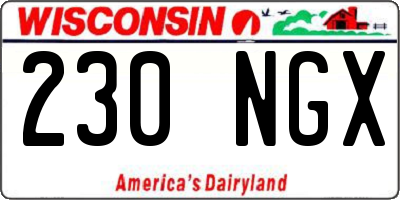 WI license plate 230NGX