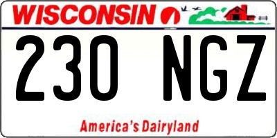 WI license plate 230NGZ