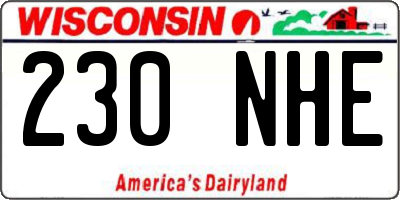 WI license plate 230NHE
