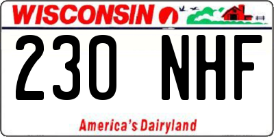 WI license plate 230NHF
