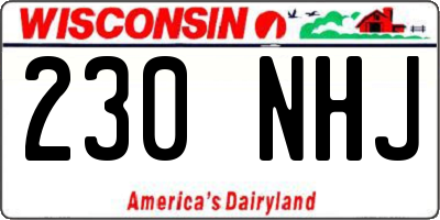 WI license plate 230NHJ
