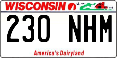 WI license plate 230NHM