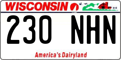 WI license plate 230NHN