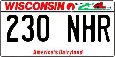 WI license plate 230NHR