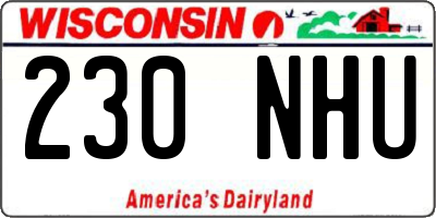 WI license plate 230NHU