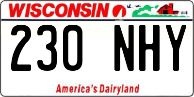 WI license plate 230NHY