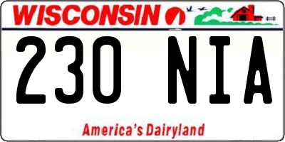 WI license plate 230NIA
