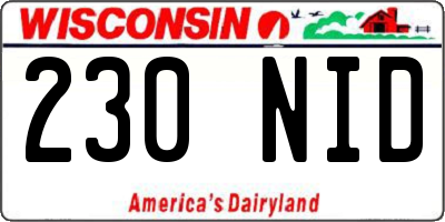 WI license plate 230NID